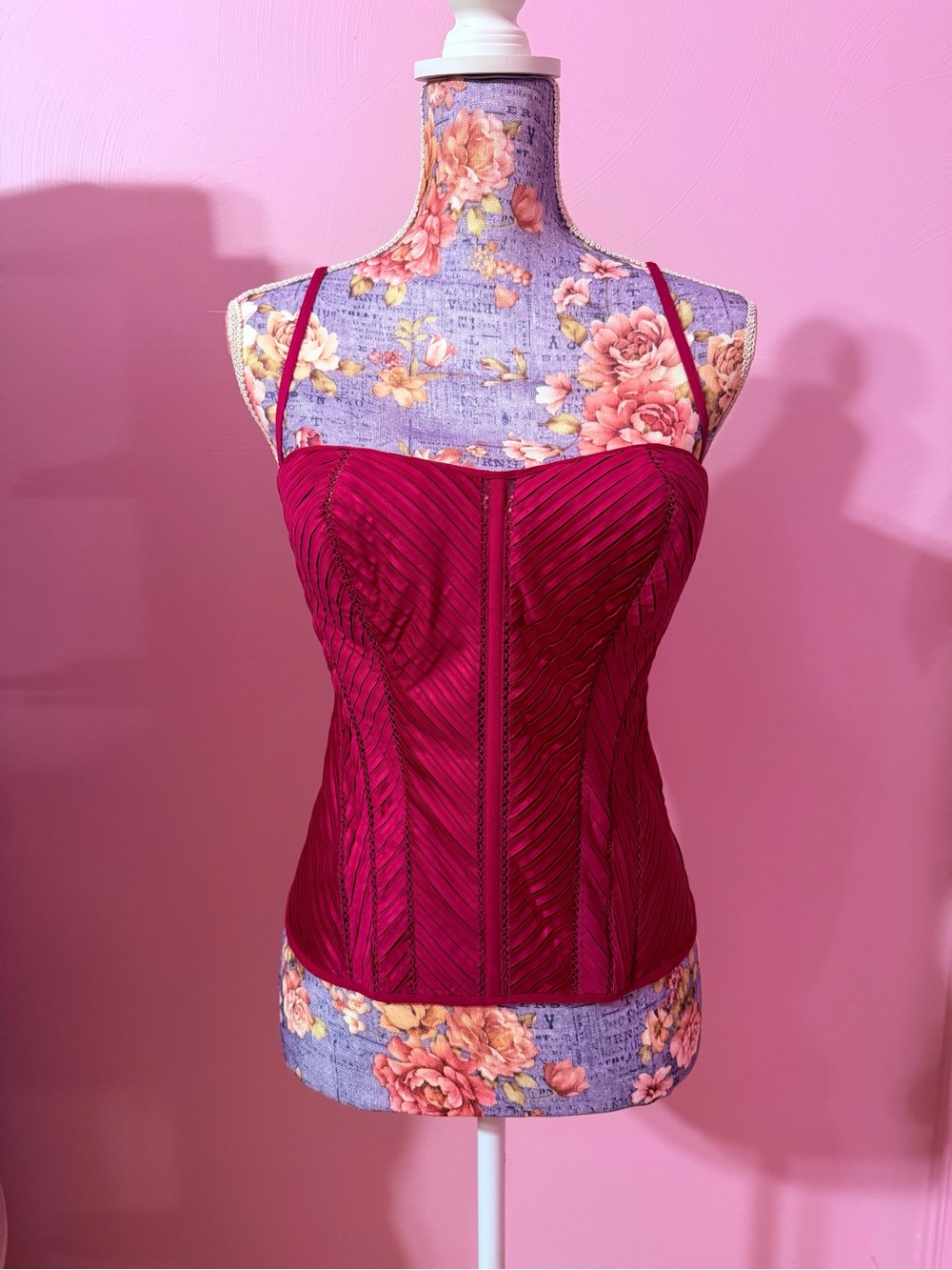 La Perla Magenta Raspberry Purple Lingerie Corset Top - Size B Cup US 10